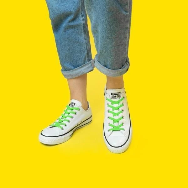 Platte Elastische Veters No-Tie Neon Green 2 Platte Elastische Veters No-Tie Neon Green - Afbeelding 2