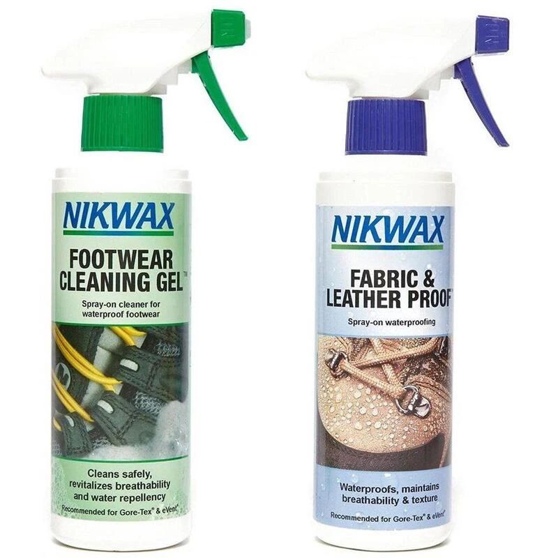 Nikwax Schoenen Reinigingsmiddel Cleaning Gel 300ml & Impregneermiddel F&L Spray 300ml 1 Nikwax Schoenen Reinigingsmiddel Cleaning Gel 300ml & Impregneermiddel F&L Spray 300ml