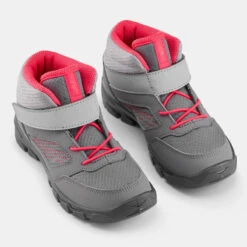 Quechua Wandelschoenen Voor Kinderen MH100 Mid Klittenband Grijs Roze 24 Tot 34 -Goedkope SchoenStijl Winkel wandelschoenen voor kinderen mh100 mid klittenband grijs roze 24 tot 34 3