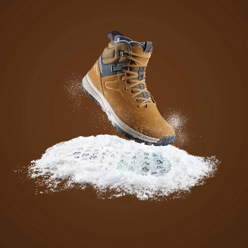 Quechua Warme En Waterdichte Wandelschoenen SH500 Leer Veters Kinderen Maat 35-38 2 Quechua Warme En Waterdichte Wandelschoenen SH500 Leer Veters Kinderen Maat 35-38 - Afbeelding 2