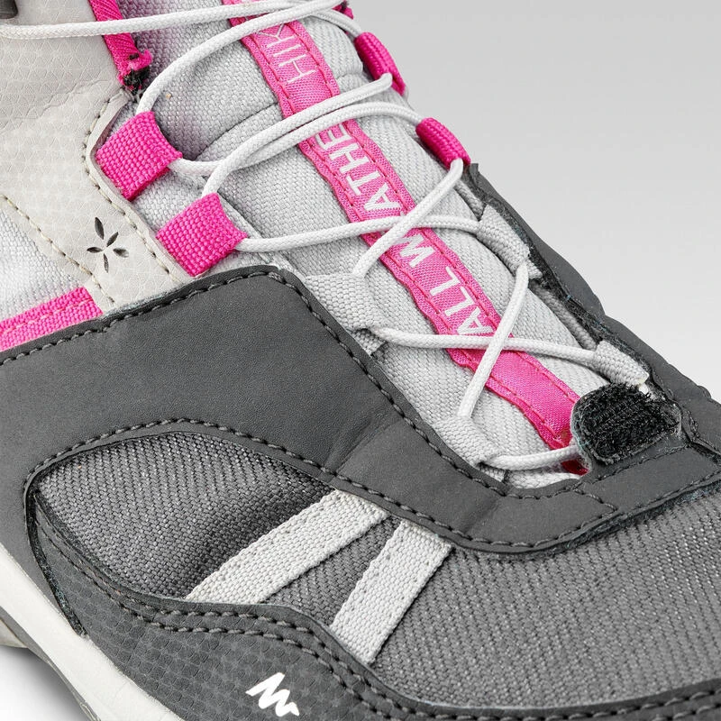 Quechua Waterdichte Halfhoge Wandelschoenen Voor Kinderen Crossrock Grijs 35-38 Veters 6 Quechua Waterdichte Halfhoge Wandelschoenen Voor Kinderen Crossrock Grijs 35-38 Veters - Afbeelding 6