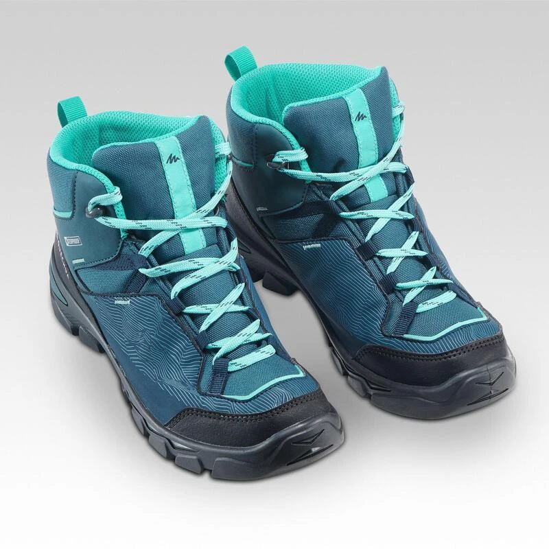 Quechua Waterdichte Halfhoge Wandelschoenen Voor Kinderen MH120 35 Tot 38 Turquoise 4 Quechua Waterdichte Halfhoge Wandelschoenen Voor Kinderen MH120 35 Tot 38 Turquoise - Afbeelding 4
