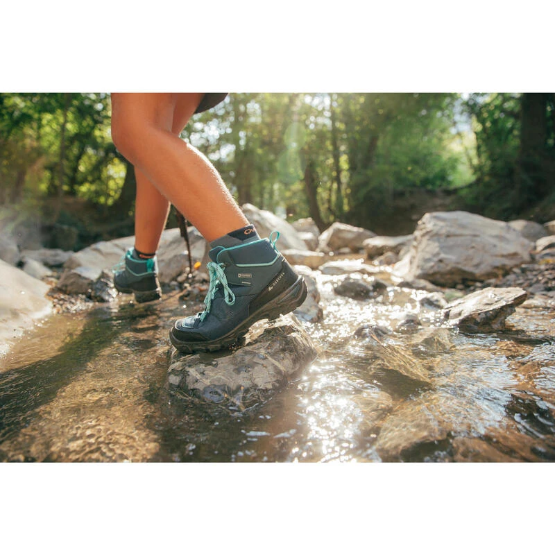 Quechua Waterdichte Halfhoge Wandelschoenen Voor Kinderen MH120 35 Tot 38 Turquoise 7 Quechua Waterdichte Halfhoge Wandelschoenen Voor Kinderen MH120 35 Tot 38 Turquoise - Afbeelding 7