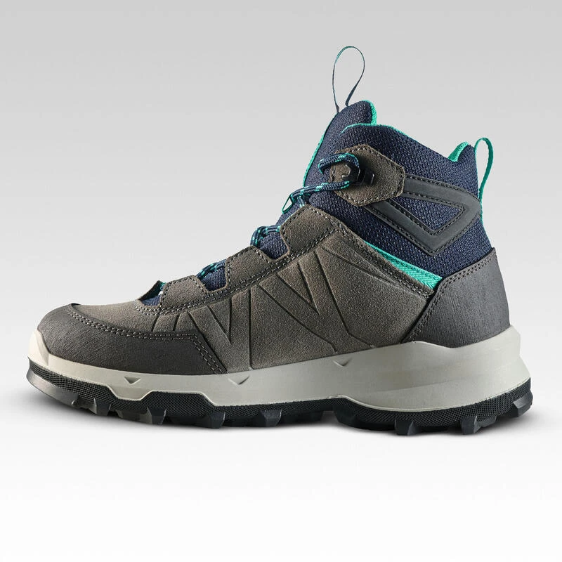Quechua Waterdichte Hoge Bergwandelschoenen Voor Kinderen MH500 Grijs/blauw Maat 28-39 2 Quechua Waterdichte Hoge Bergwandelschoenen Voor Kinderen MH500 Grijs/blauw Maat 28-39 - Afbeelding 2