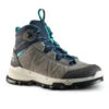 Quechua Waterdichte Hoge Bergwandelschoenen Voor Kinderen MH500 Grijs/blauw Maat 28-39