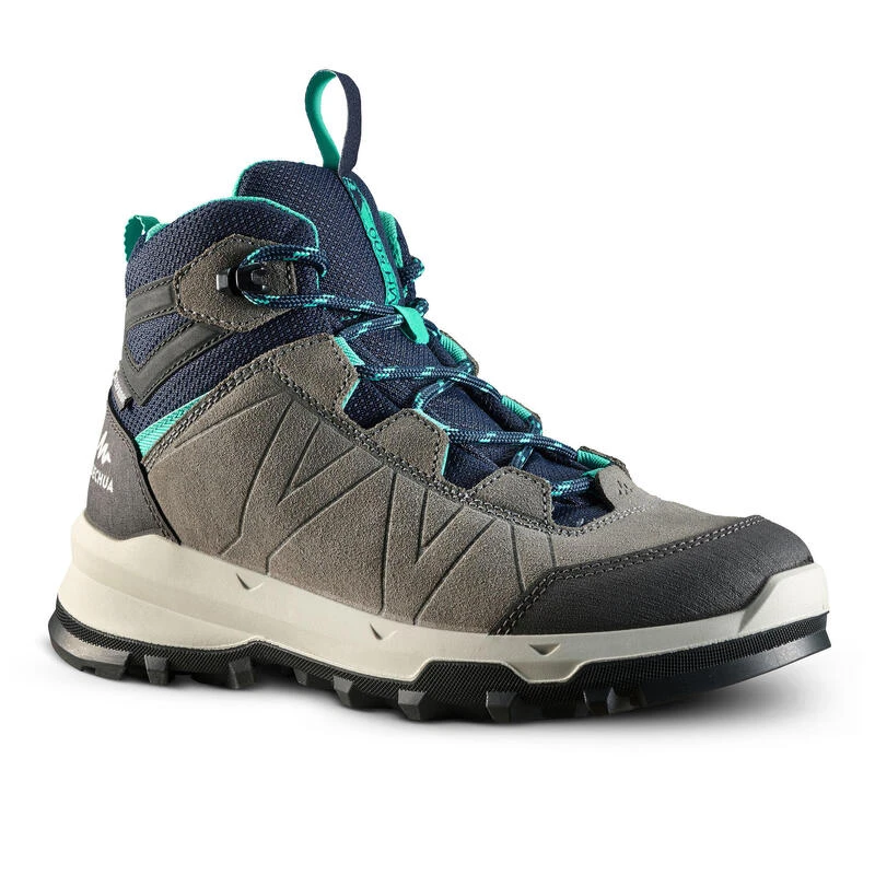 Quechua Waterdichte Hoge Bergwandelschoenen Voor Kinderen MH500 Grijs/blauw Maat 28-39 1 Quechua Waterdichte Hoge Bergwandelschoenen Voor Kinderen MH500 Grijs/blauw Maat 28-39