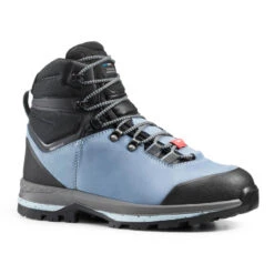 Waterdichte Hoge Trekkingschoenen Voor Dames MT100 Wide Leer Crosscontact