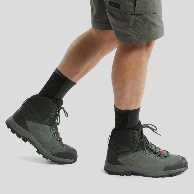 Waterdichte Hoge Trekkingschoenen Voor Heren MT100 Wide Leer Crosscontact 7 Waterdichte Hoge Trekkingschoenen Voor Heren MT100 Wide Leer Crosscontact - Afbeelding 7