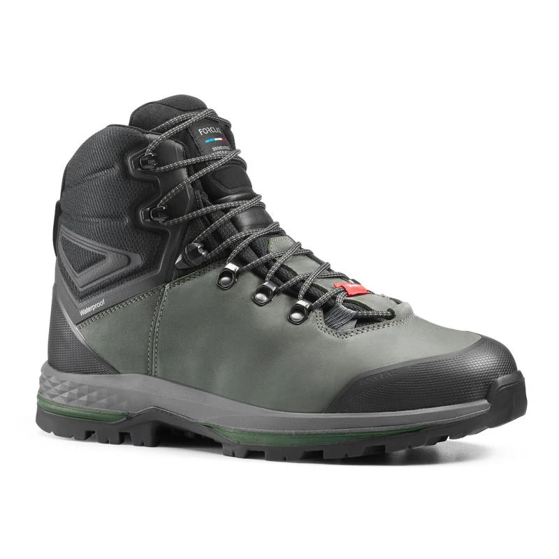 Waterdichte Hoge Trekkingschoenen Voor Heren MT100 Wide Leer Crosscontact 1 Waterdichte Hoge Trekkingschoenen Voor Heren MT100 Wide Leer Crosscontact
