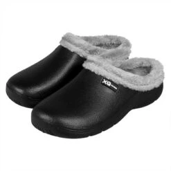XQ | Tuinklompen Heren | Fake Fur | Zwart | Tuinschoenen | Garden